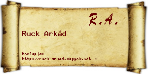 Ruck Arkád névjegykártya